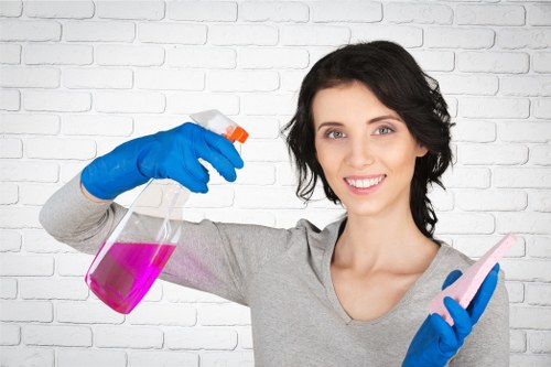 Trained cleaning staff using protective equipment during a deep clean
